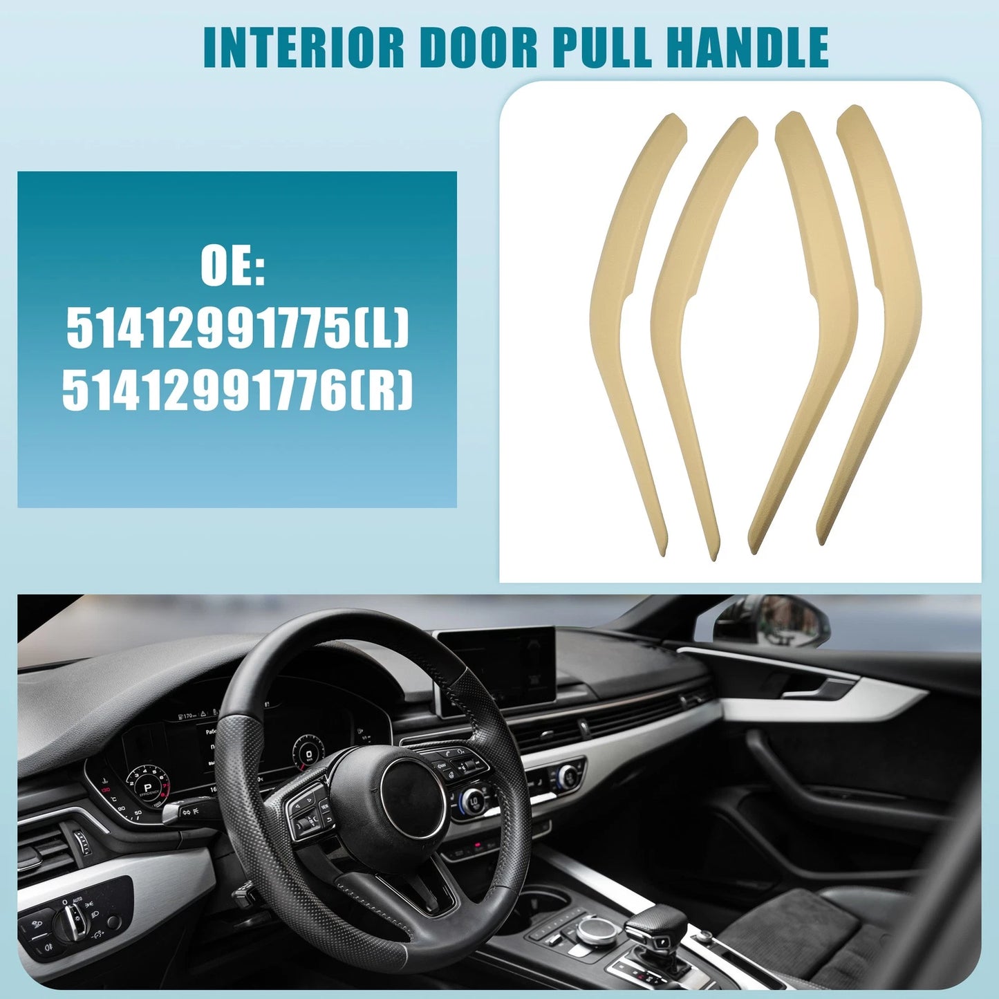 Door Pull Handle Cover for BMW X1 E84 2013-2015 Beige (Set of 1)