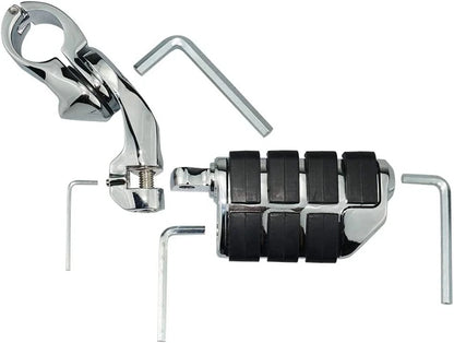 Chrome Motorcycle Foot Pegs for Harley (Fits 1.25" Bars)