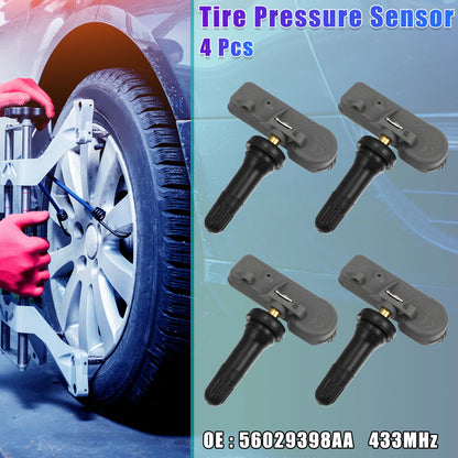 4 Pcs Tire Pressure Monitoring System Sensor 433MHz for Chrysler