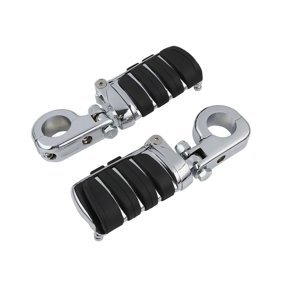 Chrome 1-1/4" Highway Bar Footpegs for Harley Touring & Softail