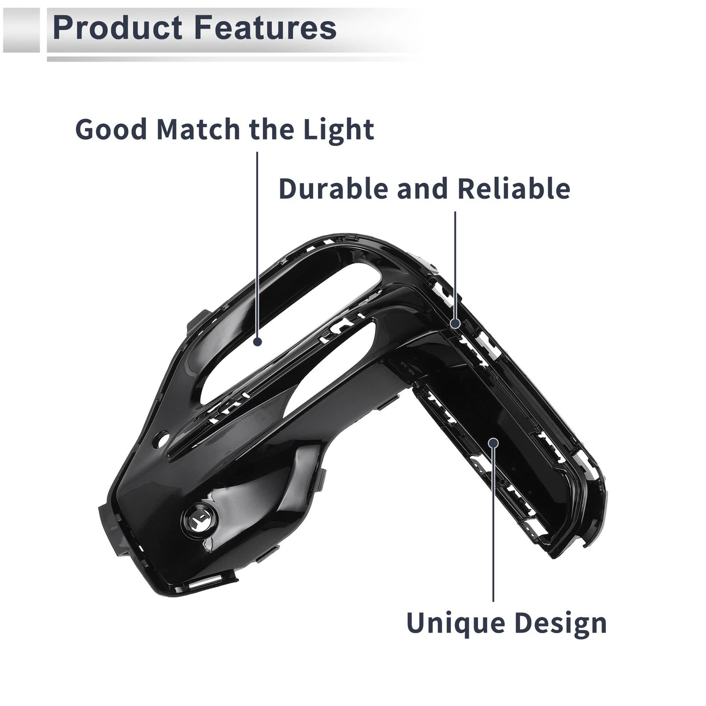 Front Left Fog Light Grill for BMW X5 (2019-2022) - 1 x Black Lens
