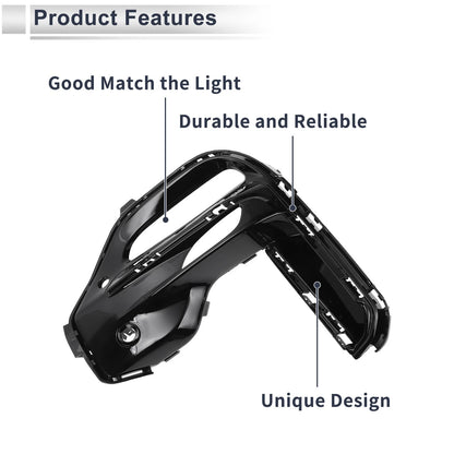 Front Left Fog Light Grill for BMW X5 (2019-2022) - 1 x Black Lens