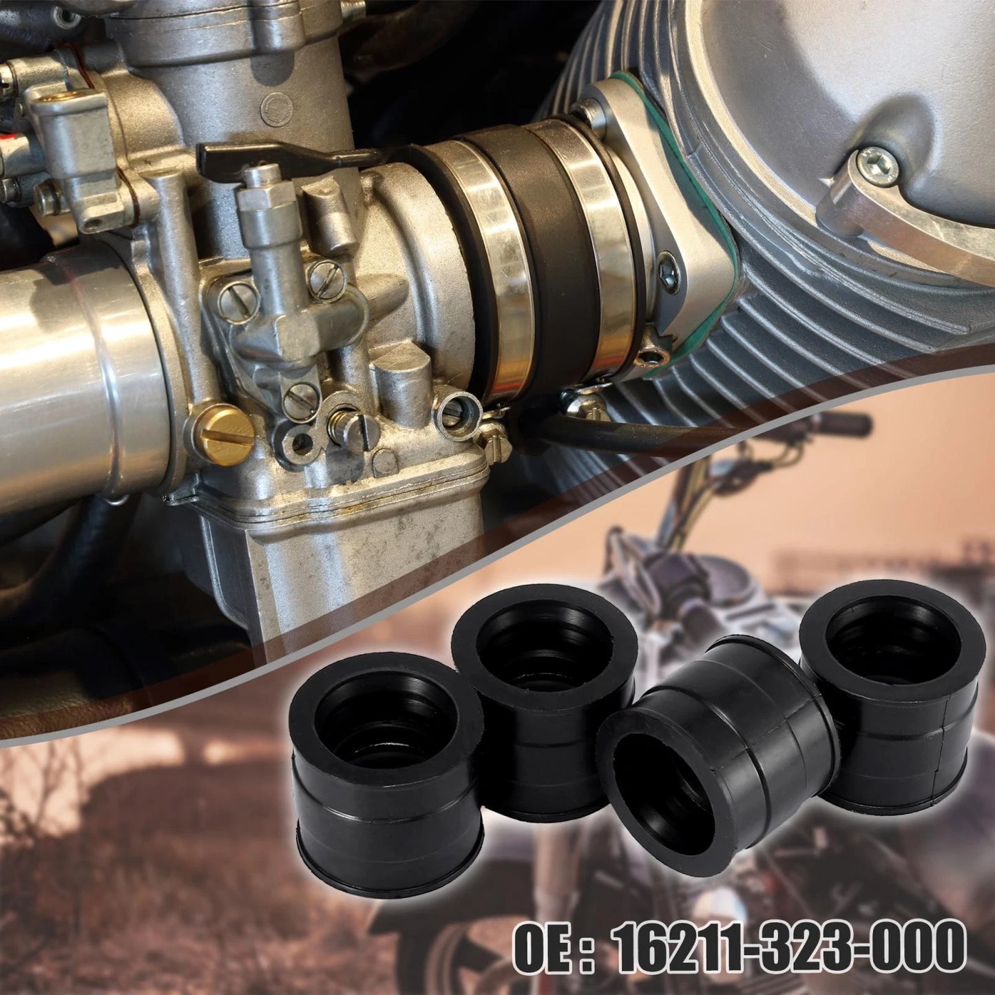 4 x Carburetor Intake Manifold Boot Joint for Honda CB500K (1971-1973)
