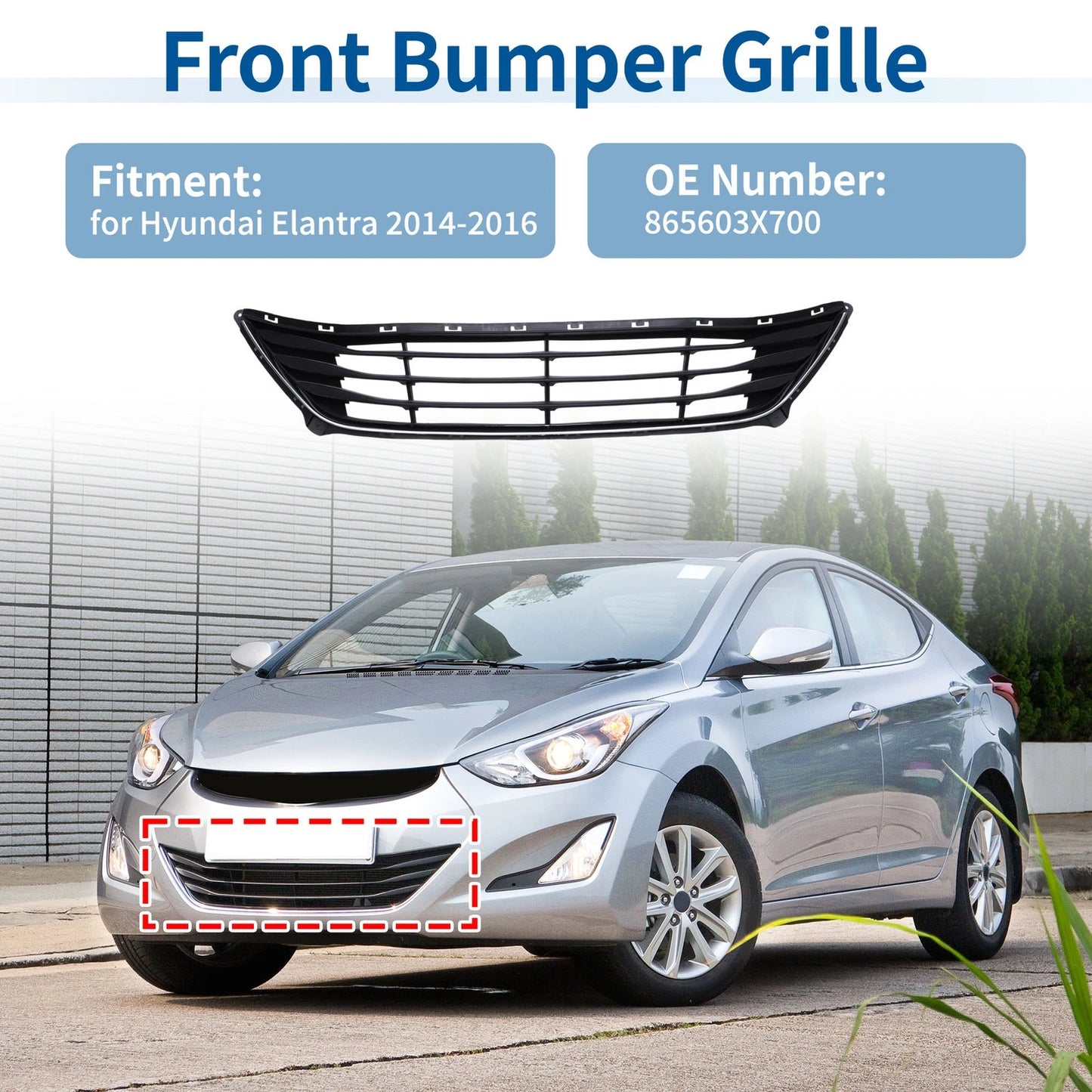 Lower Front Bumper Grille for Hyundai Elantra (2014-2016)