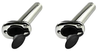 Rod Holders Fishing 30° Stainless Steel with Cap & Rubber Gasket x 2