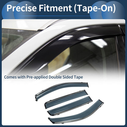 Window Deflectors for Jeep Compass Side Window Vent Visors Black (2007-2016)