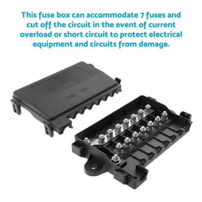 7 Way Multi Fuse Block Box Holder for Car Auto Battery (12-32V)