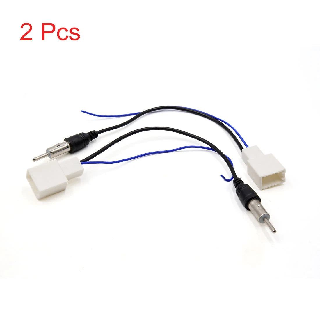 2 x White Blue FM Radio Stereo Connector Antenna Adapter Cable for Toyota