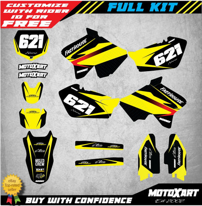 Custom Graphics Full Kit for Suzuki RM 125 (2001-2016) MAX STYLE Decals