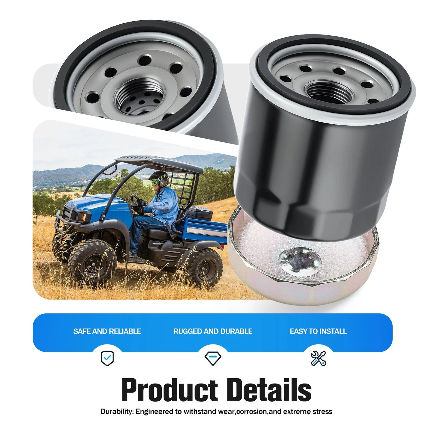 20mm Oil Filter Wrench Tool for Kawasaki Mule 500/520/550/600/610 SX