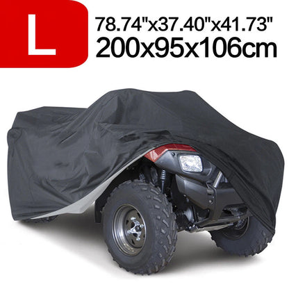 Black 190T Waterproof Motorcycle Cover for Quad Bike ATV L 200x95x106cm