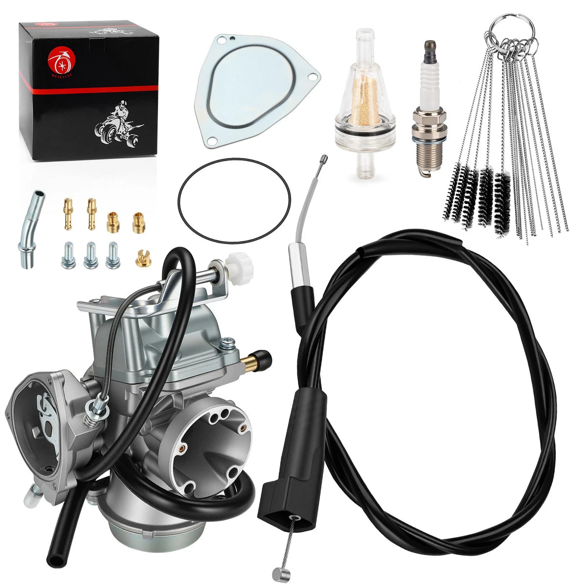 Carburetor & Throttle Cable Kit for Suzuki Ozark 250 2x4 LT-F250 (2002–2007)