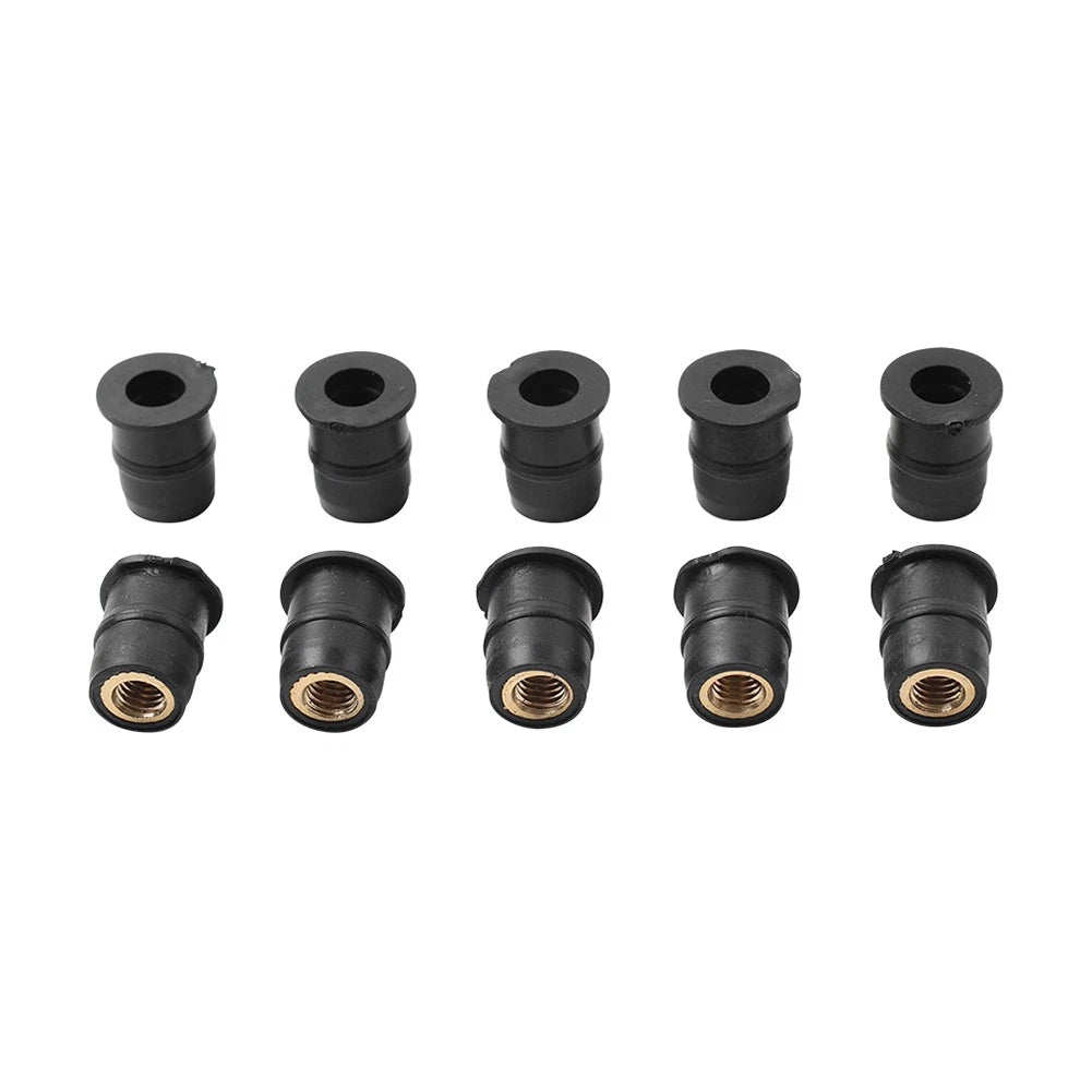 10 x Motorcycle Windshield Rubber Nut M6 Vibration Damper for Fairing