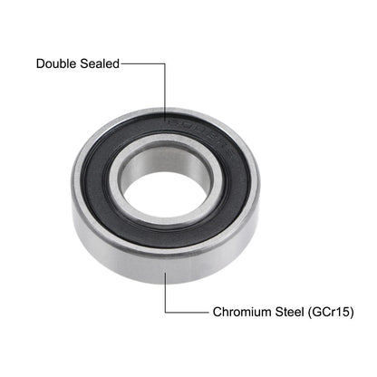 Deep Groove Ball Bearings 15x32x9mm Double Sealed Chrome Steel for P6