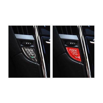Red Carbon Fiber Engine Start Stop Button Cover for Cadillac ATS ATS-L (2013-2019)