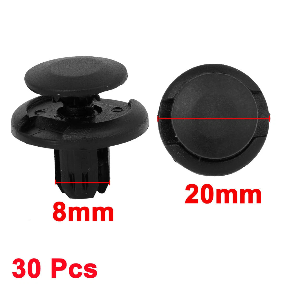 30 x 8mm Nylon Rivet Fasteners for Honda Accord (2003-2007)