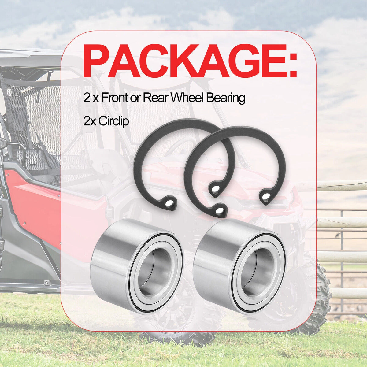Wheel Bearing w/Circlip 2 x for Honda Talon (2020–2023)