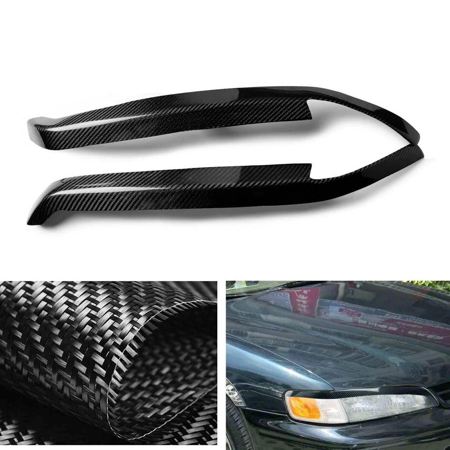 Headlight Eyelid Trim for Honda Accord (1994-1997) Carbon Fiber