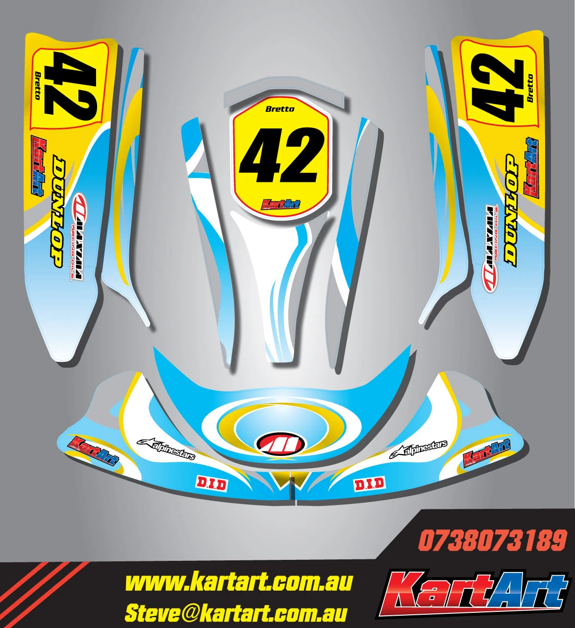 Custom KART ART Sticker Kit for Top Kart Cadet 2008-2011