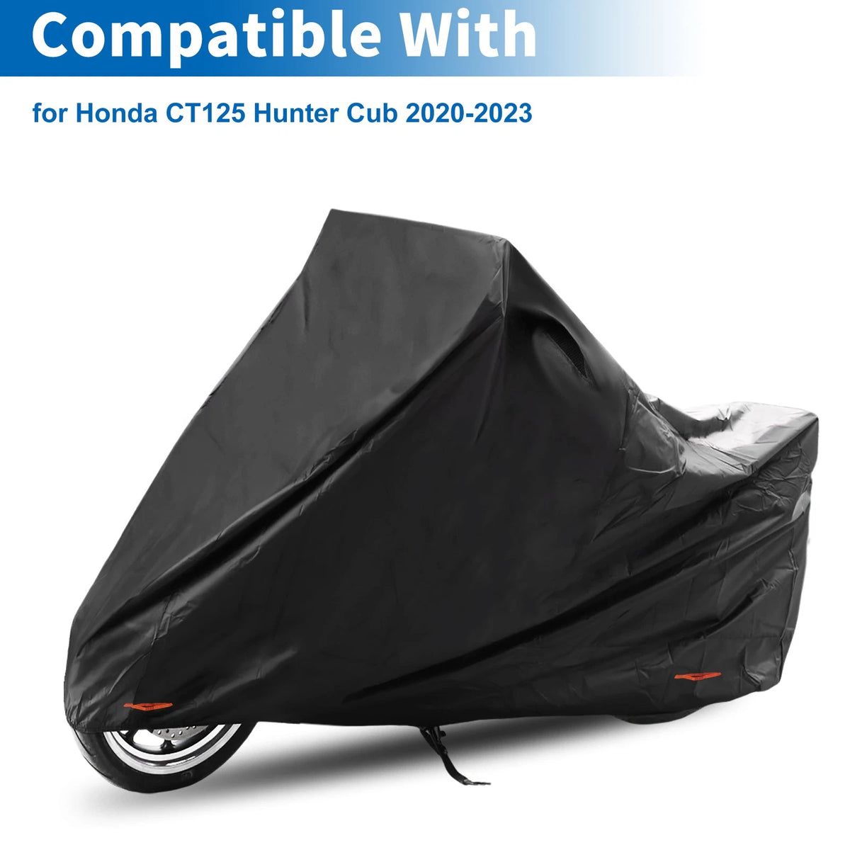 210D-PU Black Motorcycle Cover for Honda CT125 Hunter Cub (2020-2023)