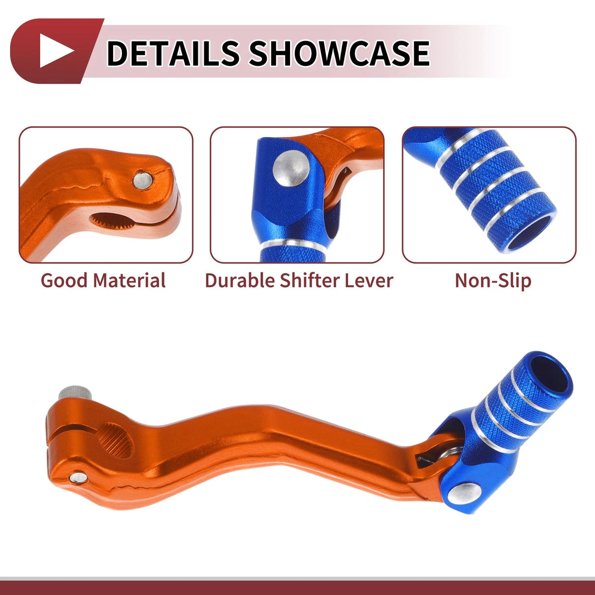 Folding Motorcycle Gear Shifter Lever Orange Blue Silver Tone for Kayo T2