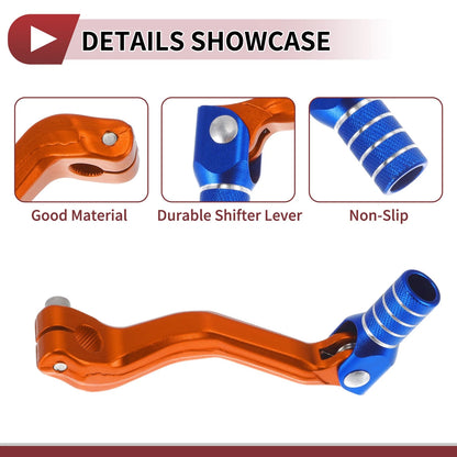 Folding Motorcycle Gear Shifter Lever Orange Blue Silver Tone for Kayo T2