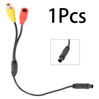 Connector Wire-Harness for Car Backup Reverse-Camera 4-Pin Male to CVBS Female