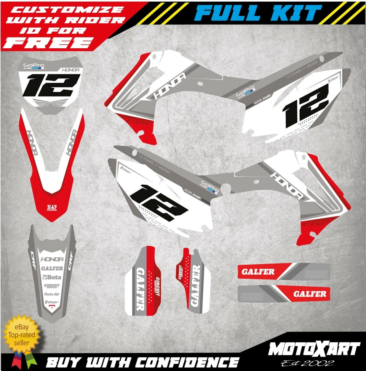 Full Custom Graphic Stickers for Honda CRF 450 (2013-2016)