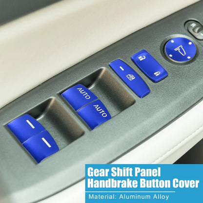 10 x Car Window Switch Button Covers for Honda Accord (2018-2022) Blue