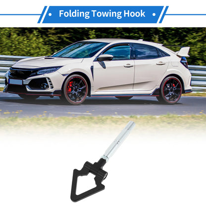 Tow Hooks for Toyota Avanza Front/Rear Triangle, Folding Screw-on, Black