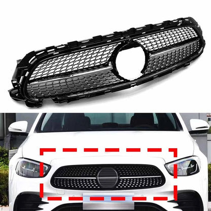 Front Bumper Mesh Grille for 2021-2023 Benz E-Class W213 LCI E300 E450 E53 AMG