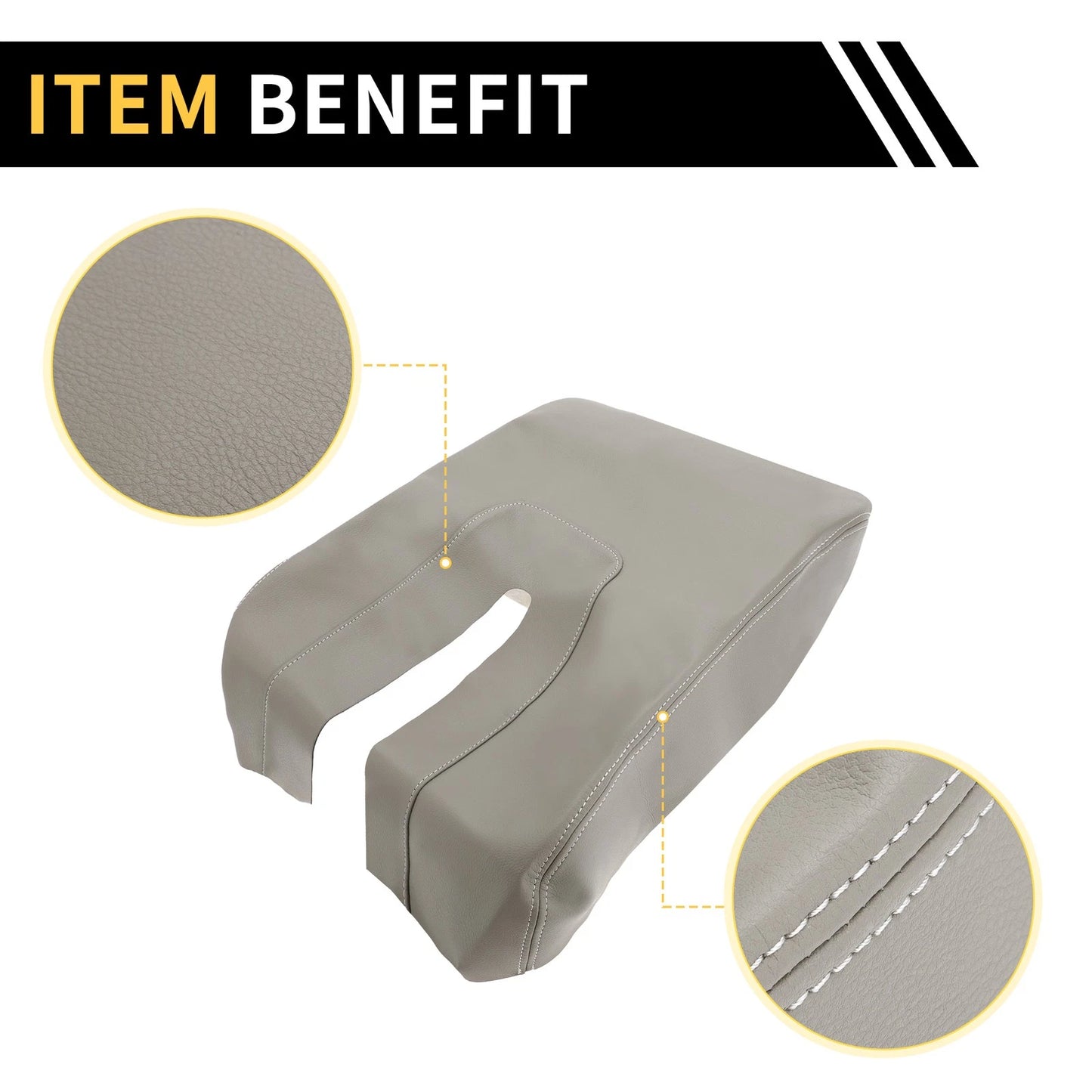 Center Console Lid Armrest Cover for Toyota Tundra (2014-2021) Microfiber Leather