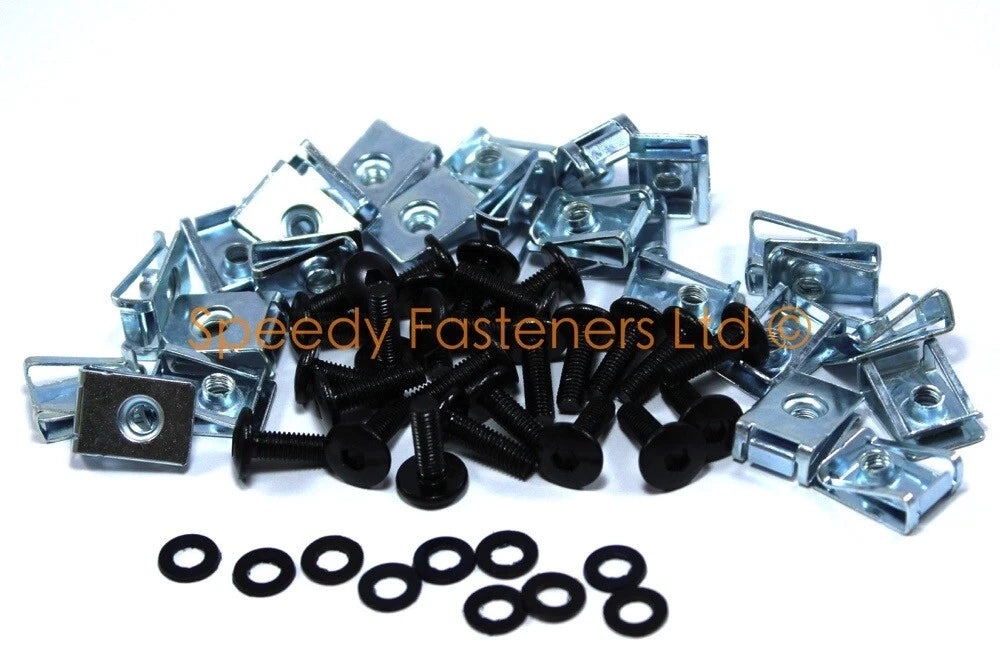 25x M5 Aluminium Noir Fork Head Bolts & Arrow Clips for Yamaha/Honda/Ducati