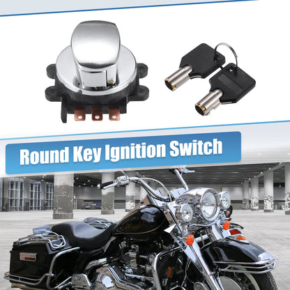 1x Round Key Ignition Switch for Harley-Davidson Softail Road King (1993–2013)