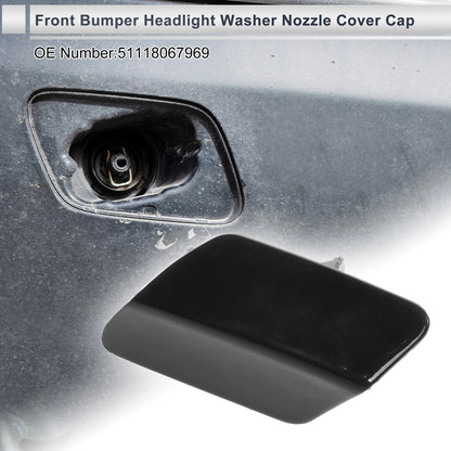 Bumper Headlight Washer Nozzle Cover for BMW 320i (2013-2018) Black