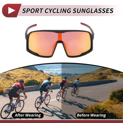 Set Motorcycle Riding Goggles Red Lens Black Red Frame PC UV400