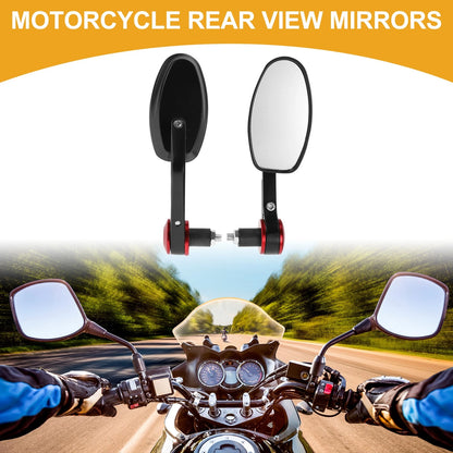Rear View Mirrors / 1 Set / Aluminum Black Red for M8 Motorcycle