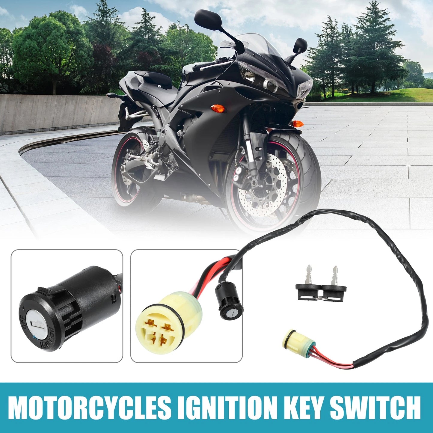 Motorcycle Ignition Key Switch for Honda Foreman 400 TRX400FW 4x4 (2004)