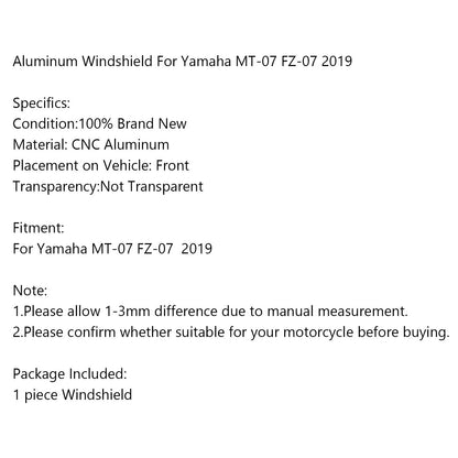 Windshield for Yamaha MT-07 (2018-2019)