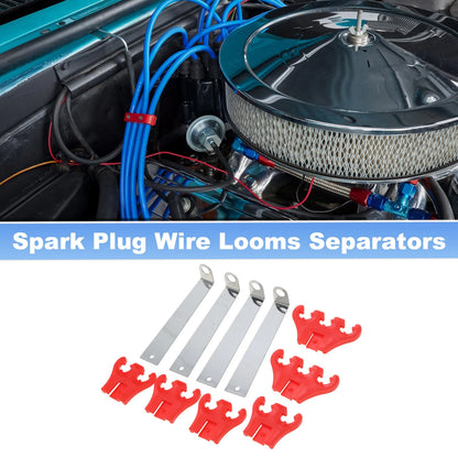 Spark Plug Looms Separators 7/8/9mm Red for Chevy Ford