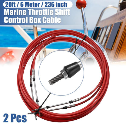 Remote Control Box Cable / 2 x 20 ft 236 in for Yamaha Red