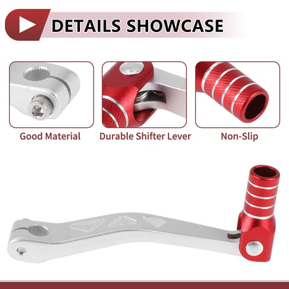 Folding Motorcycle Gear Shifter Levers for Yamaha TTR 50cc Siver Tone Red