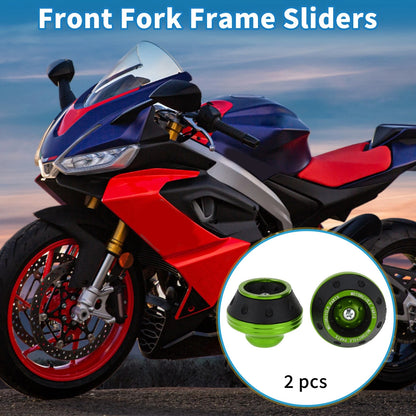 Front Fork Frame Slider 2x Aluminum Alloy Green for Motorcycle