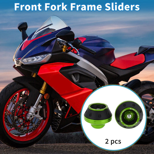 Front Fork Frame Slider 2x Aluminum Alloy Green for Motorcycle
