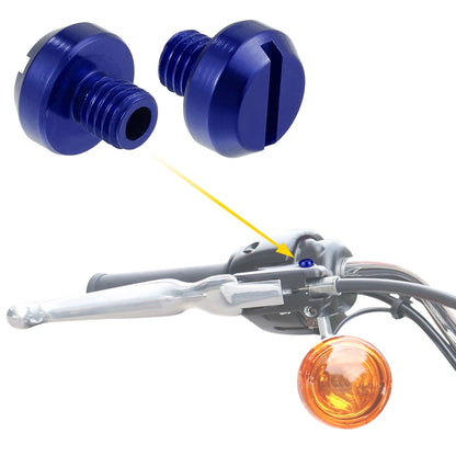 M8 Mirror Hole Plugs Screws Caps for Universal Motorcycle Blue