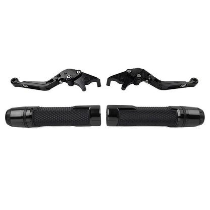 Folding Extendable Brake Clutch Levers & Handlebar Grips for Kawasaki ZX636R (2003-2006)