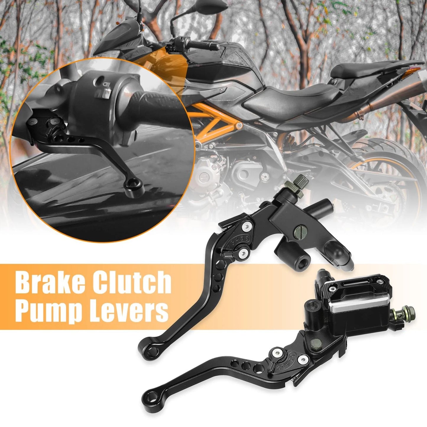 Pair / 7/8" 22mm Handlebar Brake Black Aluminum Alloy for Make Model