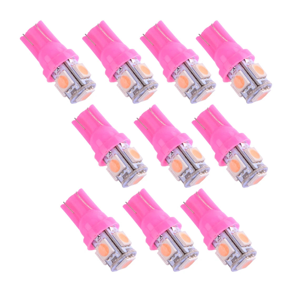 10Pc T10 194 Pink 5050 5SMD LED Light Bulbs for Instrument Panel & License