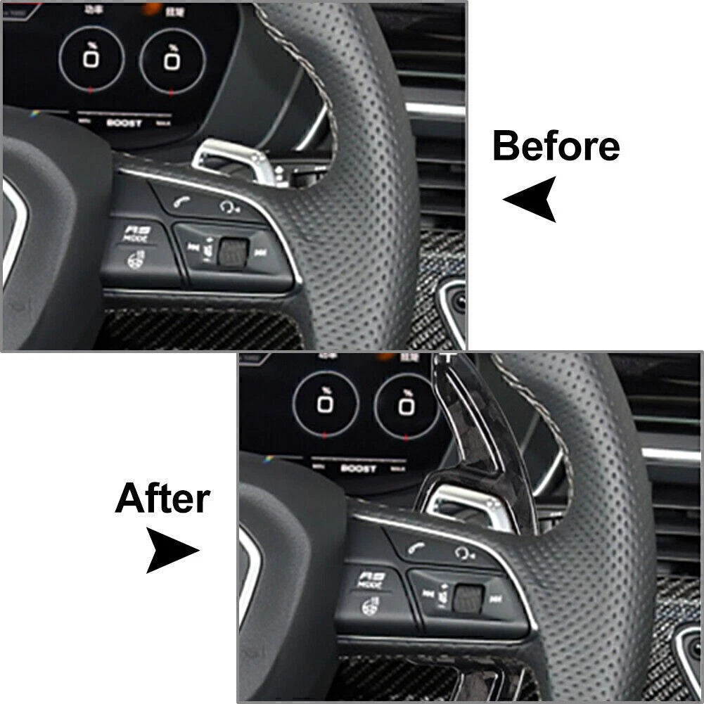 Carbon Fibre Red Steering Wheel Shift Paddle for Audi RS4 RS5 RS6 RS7 (2020-2022)