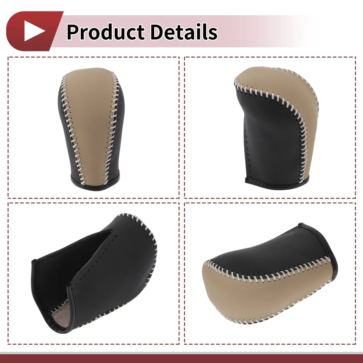 Beige Faux Leather Gear Shift Knob Cover for Subaru Forester (2006-2012)